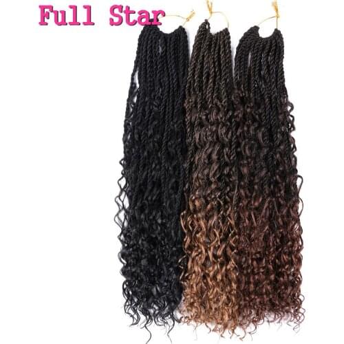 Full Star messy senegalese braids with Split Ends Synthetic Crochet Braid Hair Black Ombre Brown Bug Color Style Hair