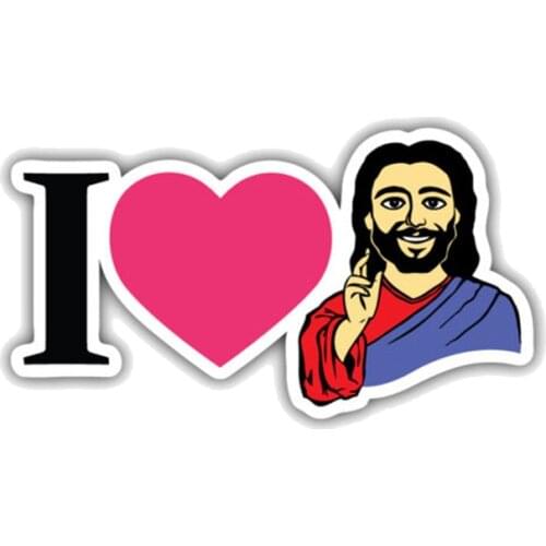 Funny I Love Jesus Religion PVC Motorcycle Car Sticker Good Quality Waterproof Sun Protection Apply To Car Window Windshield