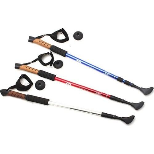Nordic Telescopic Trekking Poles Hiking Ultra Walking Sticks Canes Rubber Tips Adjustable Anti Shock 2Pcs/lot Climbing Equipment