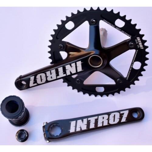 INTRO7 Alumniun Alloy Crankset Fixed Gear Crank 48T 165mm BCD144 Single Speed TRACK BIKE crankset bicycle chainwheel include BB