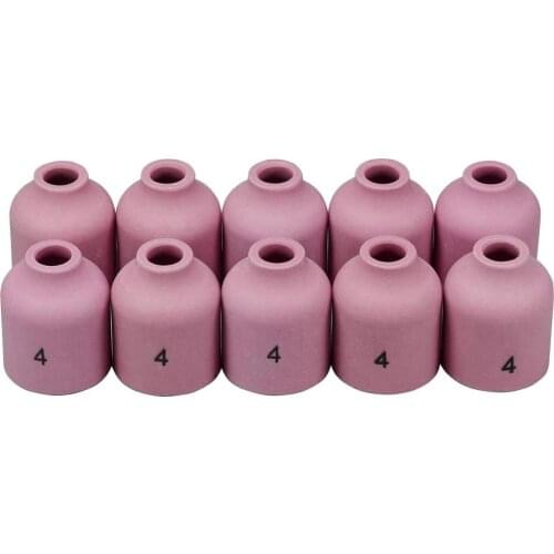 TIG Gas Lens Alumina Nozzle Ceramic Cup 53N58#4 1/4 (D6.5*25.5mm) Orifice Fit PTA DB SR WP 9 20 24 25 TIG Welding Torch 10pk