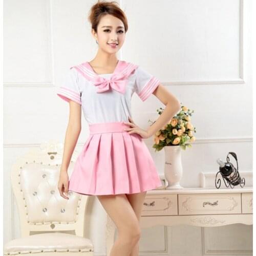 Japanese Korean Version JK Suit Woman School Uniform High School Sailor Navy Cosplay Costumes Student Girls Pleated Skirt