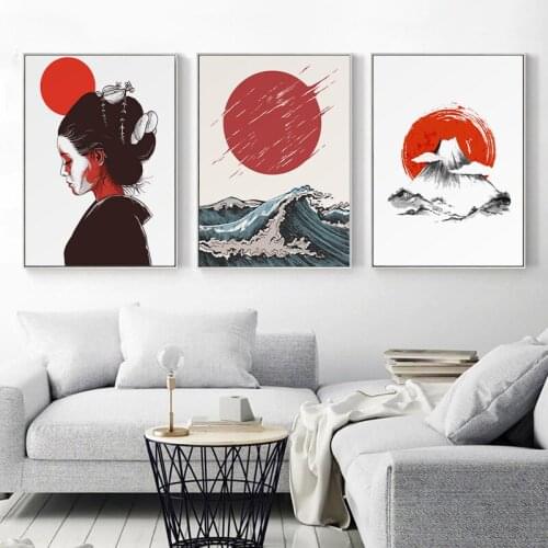 Japanese Ukiyoe Art Poster Canvas Print Kyoto Japan Old Capital Geisha Perseverance Painting Living Room Wall Decorative Picture