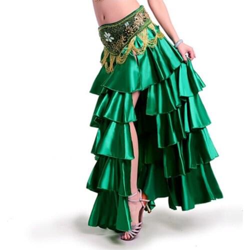 Belly Dance Tiered Satin Cake Skirt Women Belly dance Skirt New belly dancing skirts dress sexy belly dance costume cake skirt