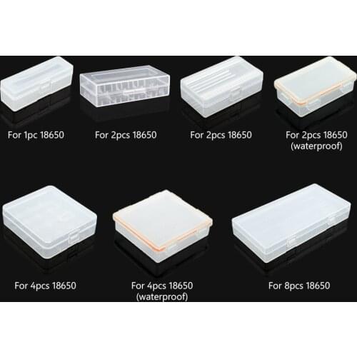 Hard Plastic 18650 Battery Storage Boxes Case Holder With Clip For 1/2/4/8x 18650 4x16340 Rechargeable Battery Waterproof Cases