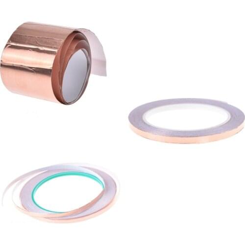 1 Roll Single /double Side Conductive Copper Foil Tape Strip Adhesive High Temperature Tape 6 Sizes