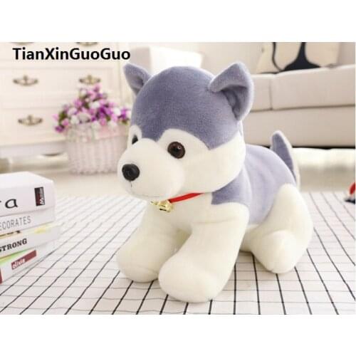 100% new lovely bell husky gray dog about 30cm soft plush toy Doll birthday gift b2651