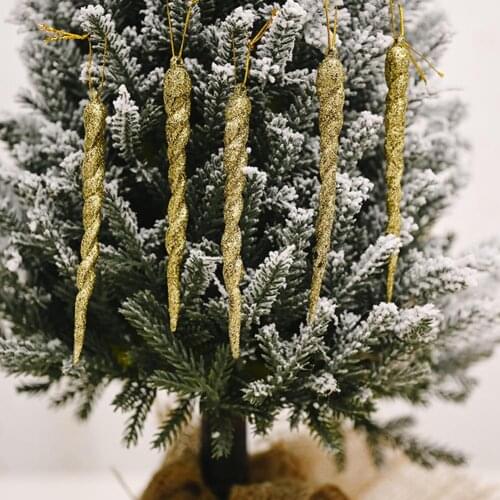 12Pcs/5Pcs Christmas Tree Simulation Ice Icicles DIY Decorations Hanging Pendant Christmas Decoration Exquisite Details