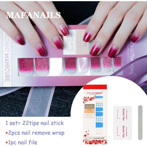 22Tips/Sheet#NK124 Solid And Patterned Nail Wraps DIY Designer Nail Decals Nails+File Art Decoration Novidades Nail Sticker Set