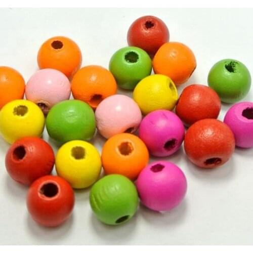 400 Mixed Bright Candy Color 8mm Round Wood Beads~Wooden