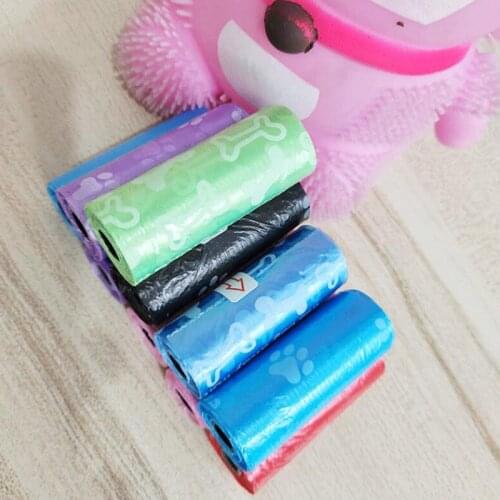 10 Rolls Paw Printing Dog Poop Bag 15 Bags/ Roll Large Cat Waste Bags Doggie Outdoor Home Clean Refill Garbage Bag