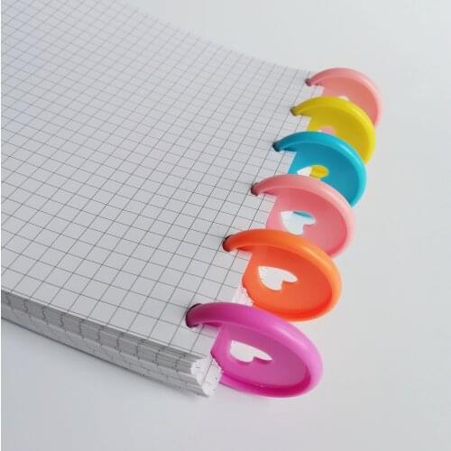 6pcs/lot Notebook Mushroom Hole Button Notepad Plastic Loose leaf Coil 360 Degree Foldable Disc Buckle Office Supplies