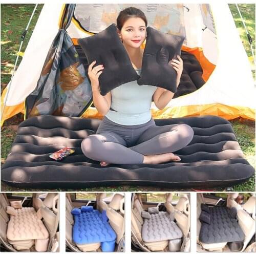 Car Travel Bed Camping Inflatable Sofa Automotive Air Mattress Rear Seat Rest Cushion Rest Sleeping pad Without pump Accessories