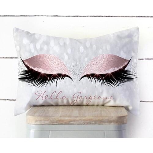 Tops Eyelash Printe Velvet Cushion Cover 30x50cm Throw Pillow Cases Home Decor Room Home Decor Pillowcase Sofa Cushion Cover