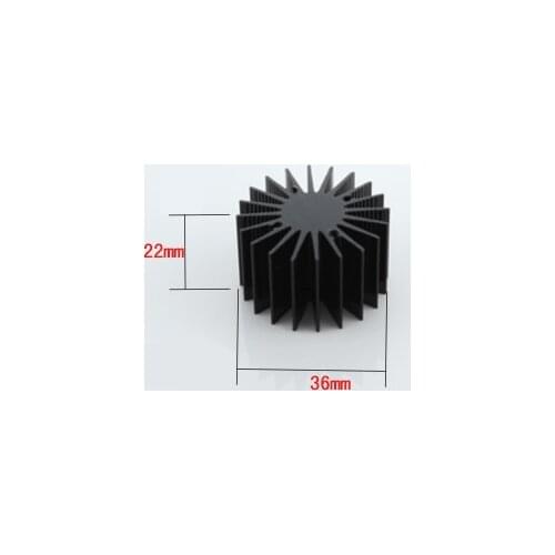 Free ship 5pcs/lot 3W high power LED sunflower radiator 36*22mm high thermal conductivity aluminum black oxidation heatsink