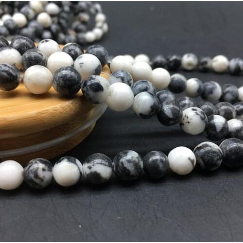 1 Strand Black And White Zebra Beads 4-12mm Natural Stone Beads For DIY Jewelry Making Quality Decoration Gem Bead Findings Make