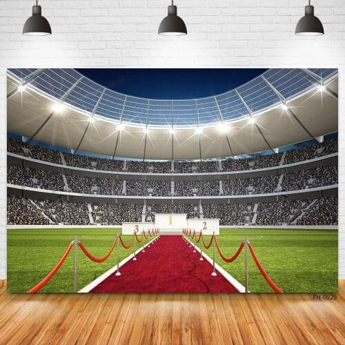 Stadium Champion Banner Backdrop Green Soccer Field Baby Boy Birthday Party Photography Background For Photo Studio Photophone