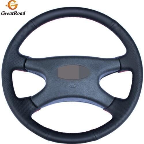 Hand-stitched Black PU Artificial Leather Car Steering Wheel Cover for Lada Niva 2006-2017 2107 1997-2012