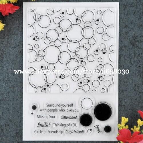 Circle Bubble Background Scrapbook DIY photo cards rubber stamp clear stamp transparent stamp 11x16cm 80723111