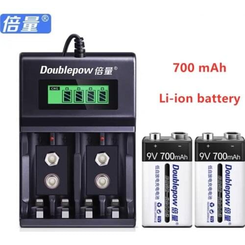 9V battery Li-ion battery Ni-MH battery 9V AA AAA rechargeable battery charger LCD smart display charger, fast charging charger
