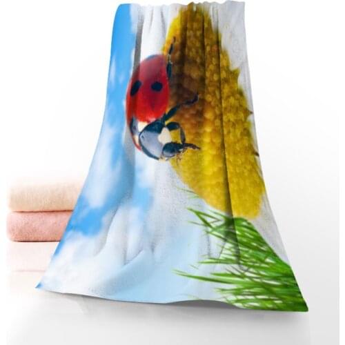 Custom Ladybugs Fashion Bath Towel Washcloth Home Textile Travel Hand Face Towel Microfiber Bathroom Towels For Adults