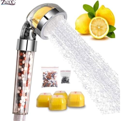 Zloog Ionic Mineral Beads Shower Head with Vitamin C Shower Filter High Pressure Saving Water Handheld Bathroom Filter Shower