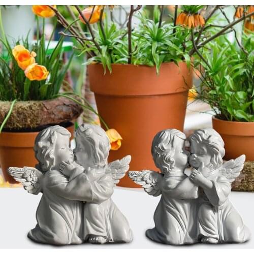 Desktop Angel Statue Creative Home Garden Patio Decoration Decorative Sculpture Modern Art Figurines Garden Decor