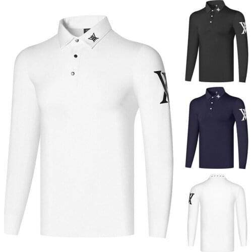 New Autumn Golf Clothing Mens Breathable and Quick-Drying Sports Polyester High-Quality Long-Sleeved T-Shirt Polo