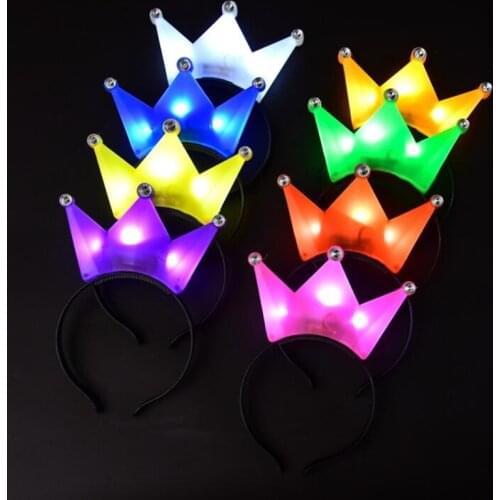 Women Girl Princess Tiara Crown LED Flashing Headband Kids Adults Light Up hair Accessories Rave Glow Party Supplies Christmas