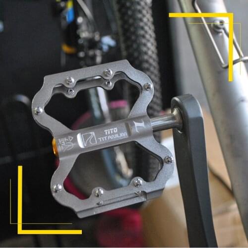 Titanium Alloy Pedal Road Mountain Bike 3 Palin Pedal Super Lubricating Titanium Axle Pedal Bicycle Accessories Bicycle Pedal