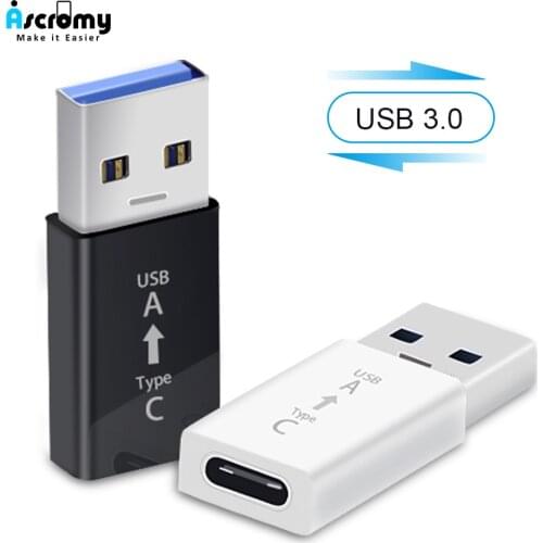 Ascromy Usb 3.0 to Type c Usbc Otg Adapter Converter Type-c For Samsung Galaxy S10 S9 Plus Xiaomi Huawei Oneplus 7t Usb c Cable