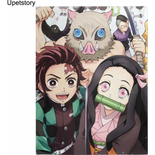 Upetstory Devils Blade Anime Duvet Home Decorative Demon Slayer Kimetsu No Yaiba Tanjirou Nezuko Summer Blanket forAdults Kids