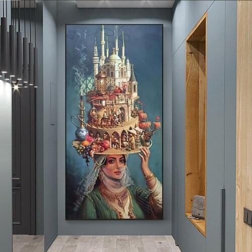 Arab Princess Buddha Poster Canvas Painting Abstract Art Religious Print Vintage Poster Classical Living Bedroom Wall Pictures