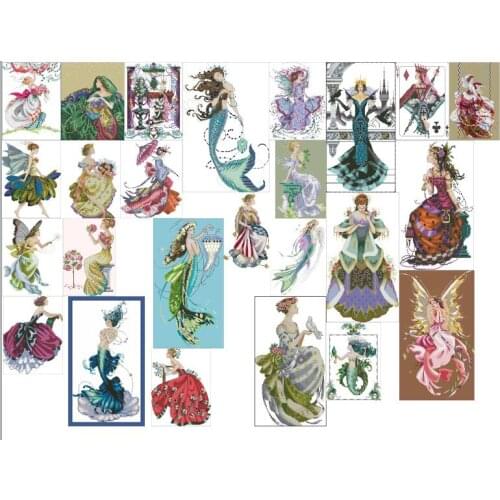 TOP With beads MD Angel Girls 24photoes chooose styles Color aida Linen /camel/ pearl aida choose Lovely Cross Stitch Kit 1