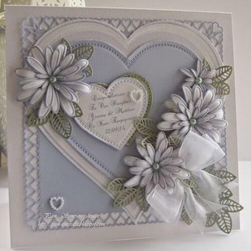 New Arrival Beautiful Heart Ornament Cutting Dies Stencil DIY Scrapbook Photo Album Embossing Decor Paper Card Craft 121x57mm