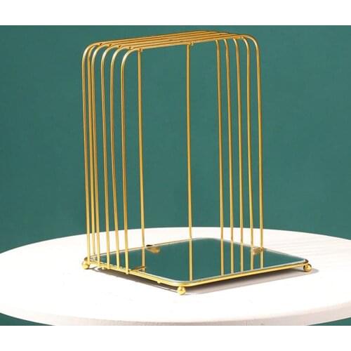 Bird Cage Shape Iron Art Cosmetic Storage Makeup Rack for Home Living Room Perfume