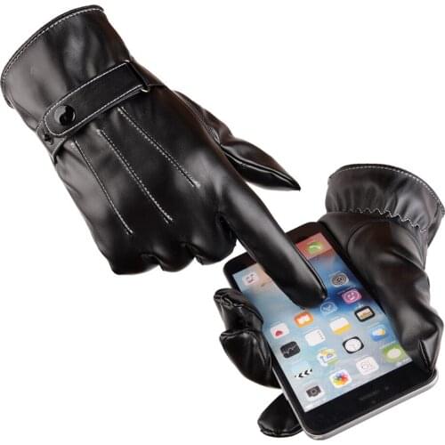 Black Leather Mittens Men Luxurious Leather Winter Super Driving Warm Gloves Protect Hands Mittens Перчатки Зимние Мужские