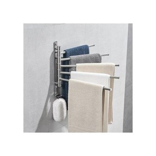 Tower Bars Rack Rotating Towel Wall Mounted Hanger Holder Hook Rail Home Kitchen Bathroom