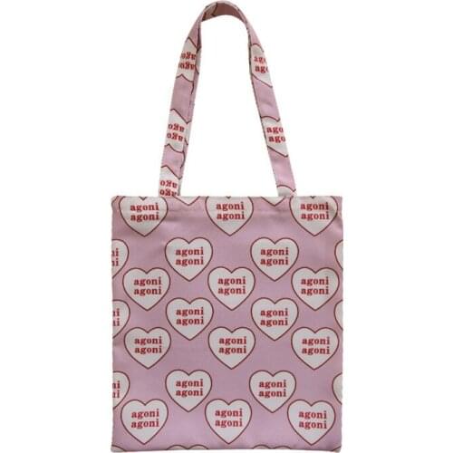 Capacity Pink printing Canvas Women Shoulder Bag Cotton Japanese Tote Shopper Bag Eco Reusable Shopping Bag Handbag Cloth