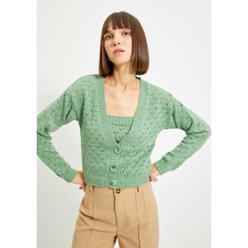 Cellular Blouse and Cardigan Knitwear Suit new season four color lilac - stone - rose - mint women casual fashion chic