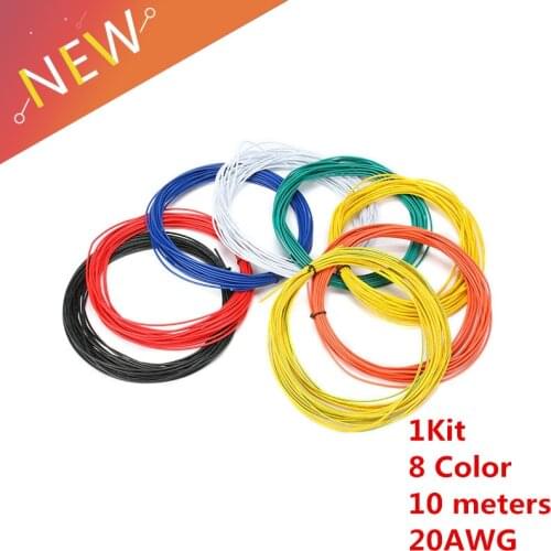 1pin Flexible Stranded cable electrico 80 metres Wire 20 Gauge AWG 8 Colors Kit PVC Wires Electric cable,LED cable,DIY
