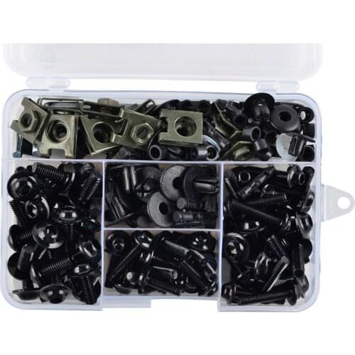 195pcs M5 M6 Motorcycle Complete Fairing Bolts Screw Fastener Clips For Suzuki GSXR1000 /1100/600/750，GSXS1000