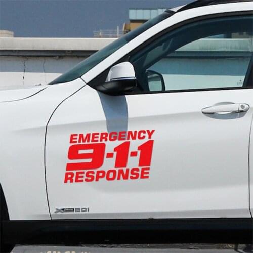 3 Pairs 911 RESPONSE Car Stickers Decal Car-Styling For All Car exterior accessories