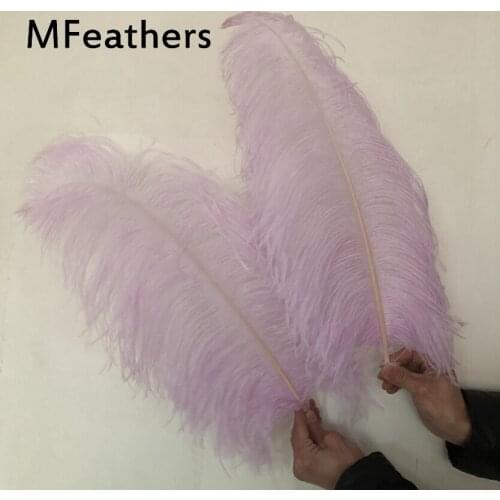 50PCS Big Pole Fluffy Natural Light Purple Ostrich feathers 65-70cm 24-26inch Wedding Party Carnival Prop Decoration Real Plumas