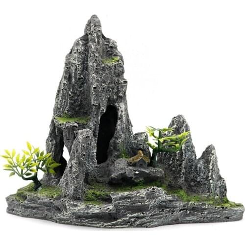 Promotion! Ornament Creative Resin Artificial Beautiful Ornament Hill Landscape Mountain Decor Rockery for Aquarium Fish Tank