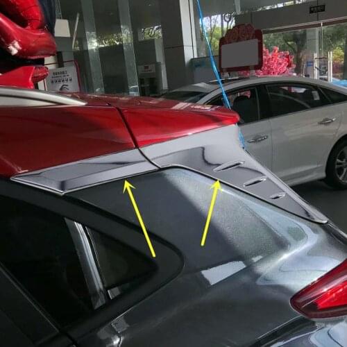 Car Styling Accessories 4PCS ABS Chromed Exterior Rear Window Side Corner Cover Decoration Trim For Hyundai Kona 2017 2018 2019