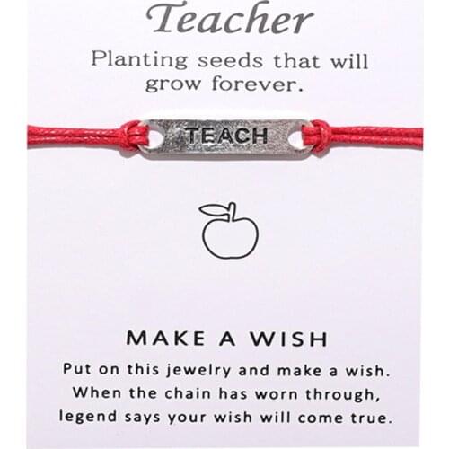 Wish Card Handchain Rope Bracelet As Best Gift For Teachers Teach Bracelet Wish Blessing Bracelet Lucky Rope Bracelets Jewelry