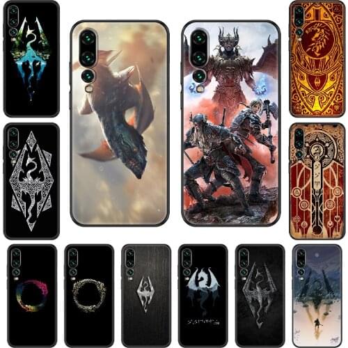 Game The Elder Scrolls 5 Phone case For Huawei P 8 10 20 30 Smart Plus 2019 Z Lite Pro 2017 2019 black silicone waterproof