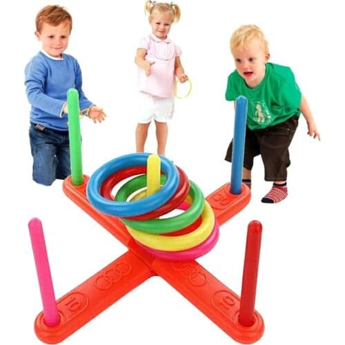 Childrens Toys 5 Ring Throwing Ring Circle Creative Puzzle Fitness Toys Parent-child Throwing Circle Exercise Equipment
