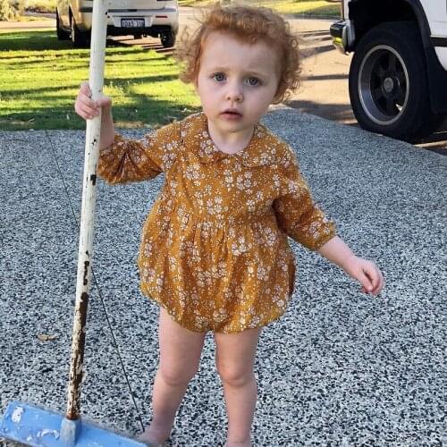 Baby Autumn Girl Long Sleeve Floral Romper Baby Climbing Clothes Toddler Little Children Cotton Jumpsuits Infants Clothing